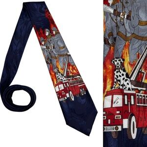 Steven Harris Firefighter Fireman firetruck first responder mens tie novelty